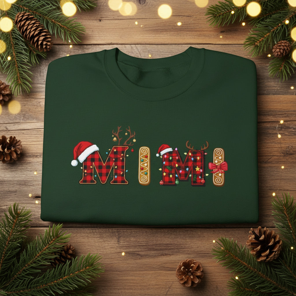 Personalized Grandma, Lola, Nana, Mimi, Gigi, Grammy Sweatshirt with Grandkids Snowman Names, Christmas Holiday Gift for Her