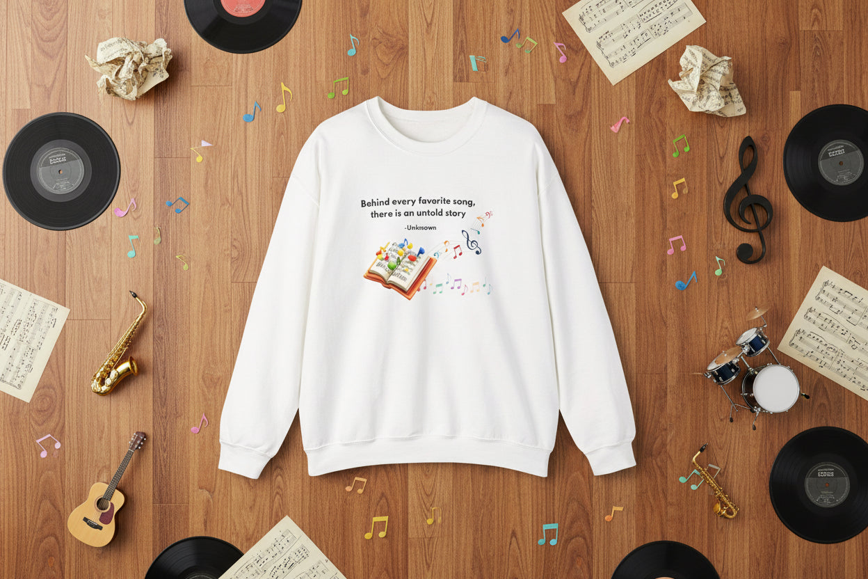 Personalized Music Quote Sweatshirt — Customizable Musical Designs