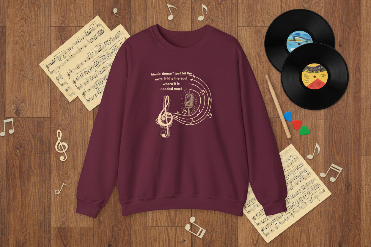 Personalized Music Quote Sweatshirt — Customizable Musical Designs