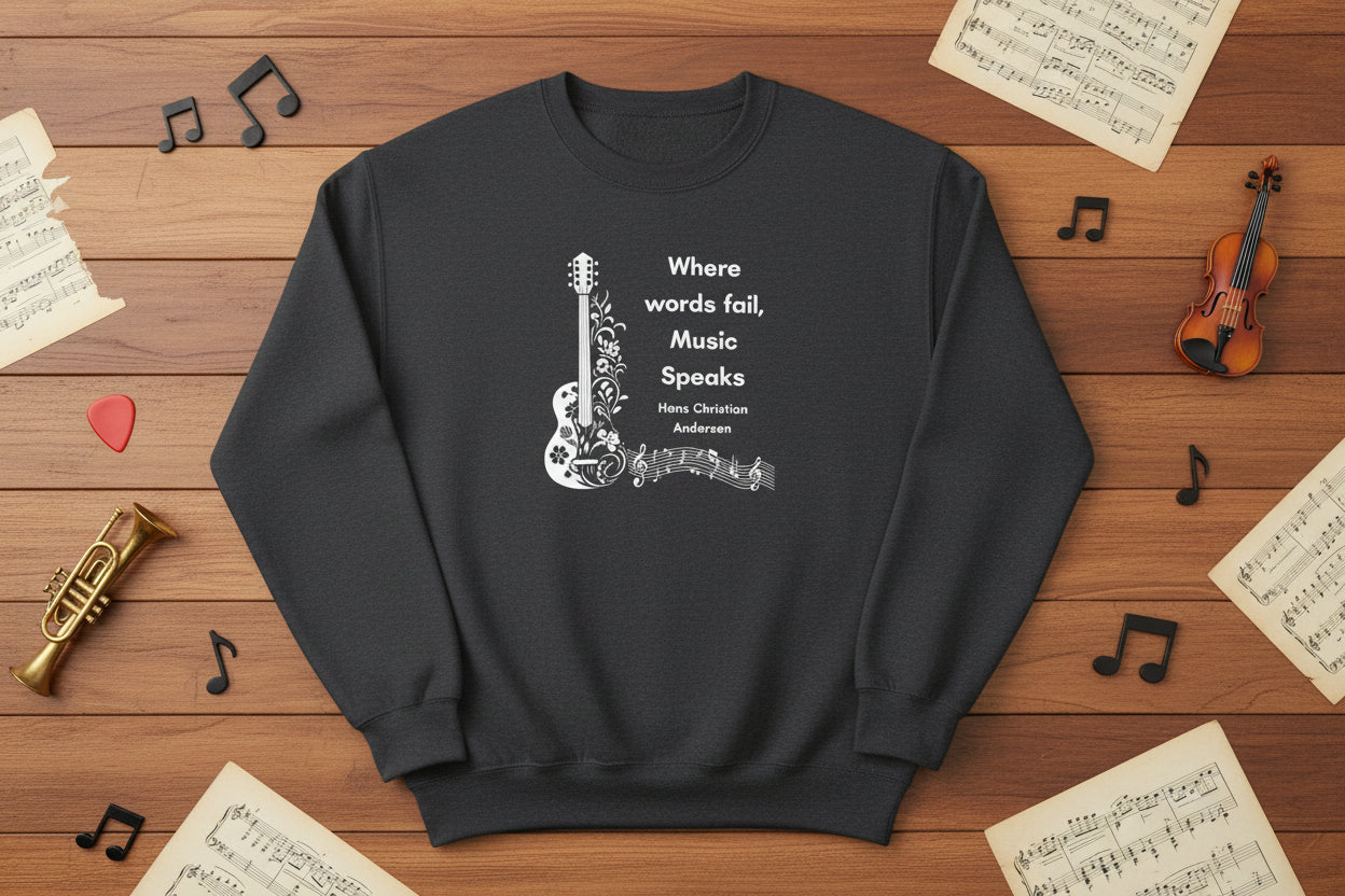 Personalized Music Quote Sweatshirt — Customizable Musical Designs