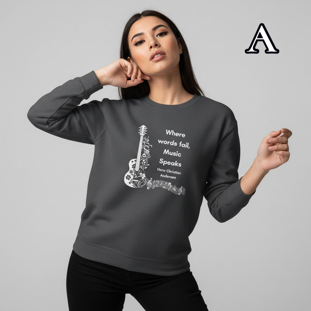 Personalized Music Quote Sweatshirt — Customizable Musical Designs