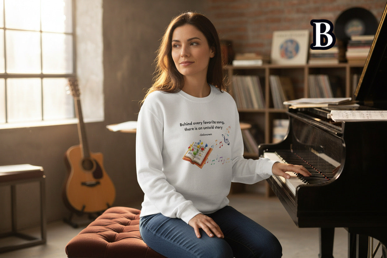 Personalized Music Quote Sweatshirt — Customizable Musical Designs