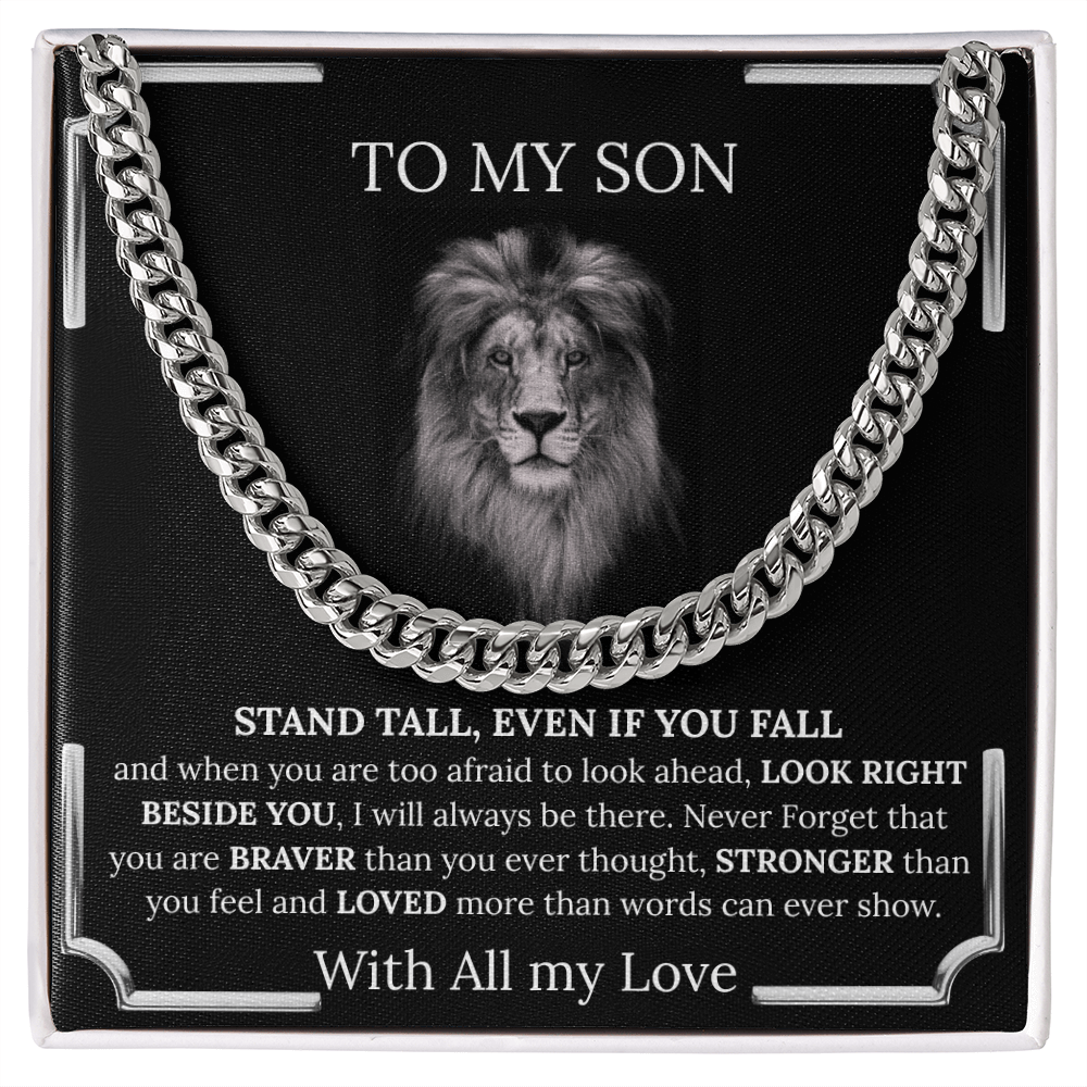 Son Gift from Mom, Gift from Dad, Sentimental Encouragement Promise Necklace, 14K Yellow Gold Over Stainless Steel, Birthday, Graduation, Christmas Gift