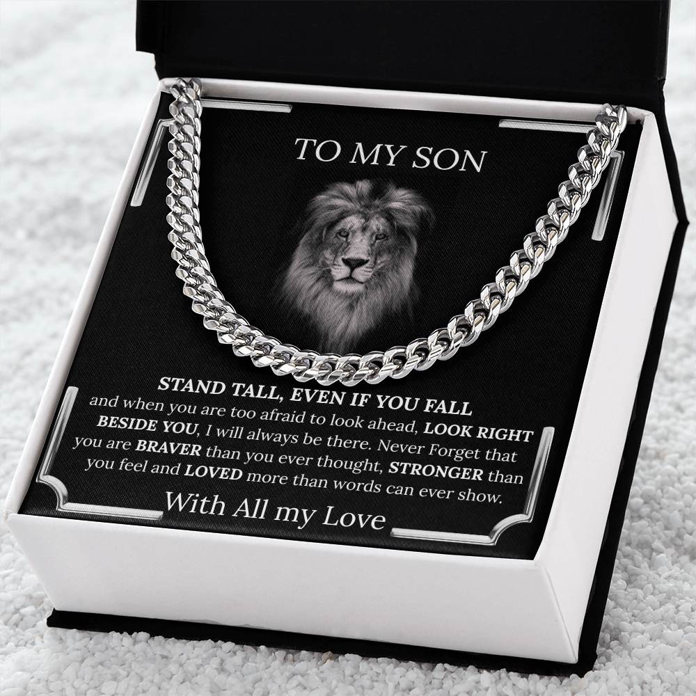 Son Gift from Mom, Gift from Dad, Sentimental Encouragement Promise Necklace, 14K Yellow Gold Over Stainless Steel, Birthday, Graduation, Christmas Gift